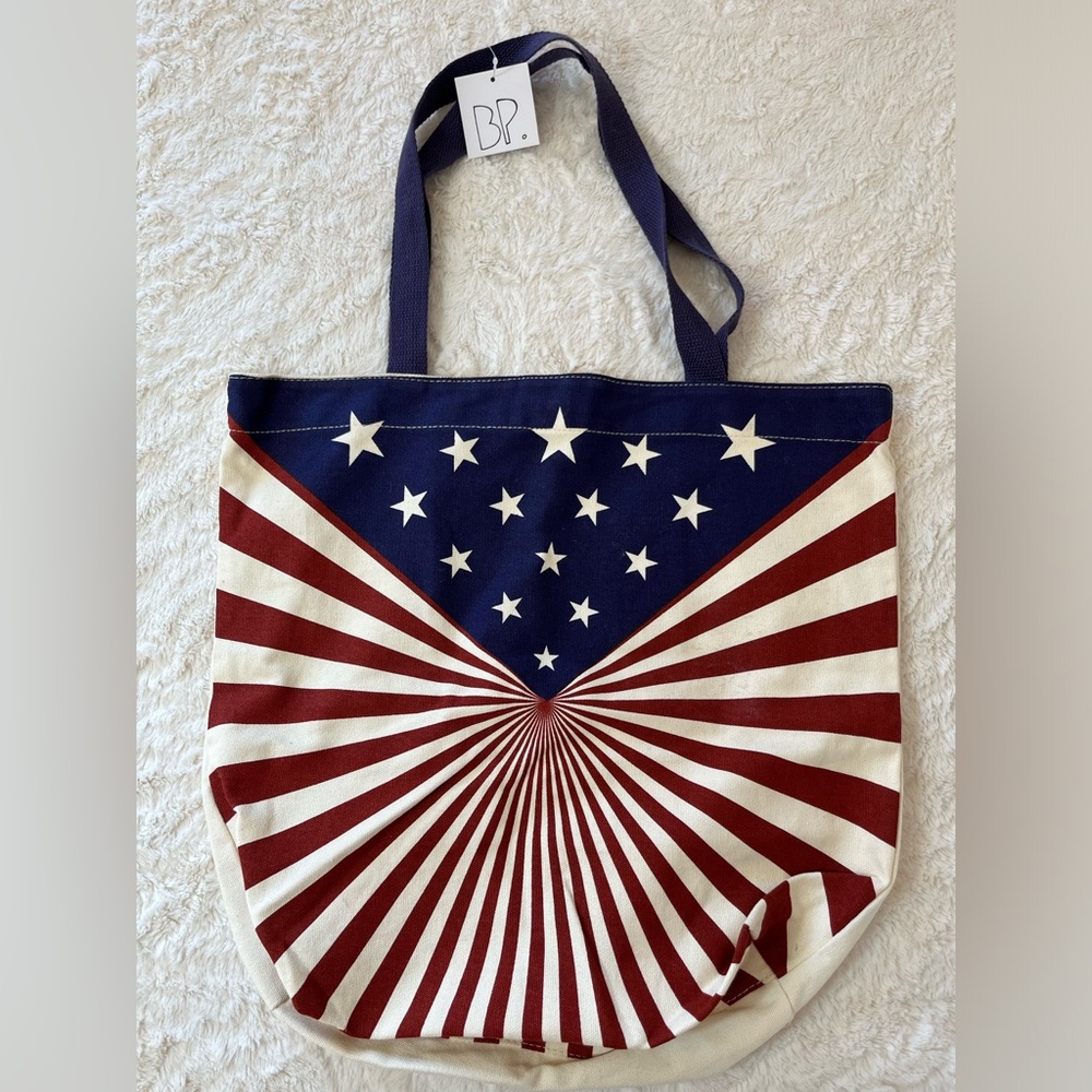 Patriotic flag cotton canvas tote/shoppers bag.